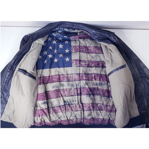 WILSONS LEATHER Men's Size XXL Brown Lamb's Leather Bomber Jacket w/ Epaulettes - Picture 5 of 16